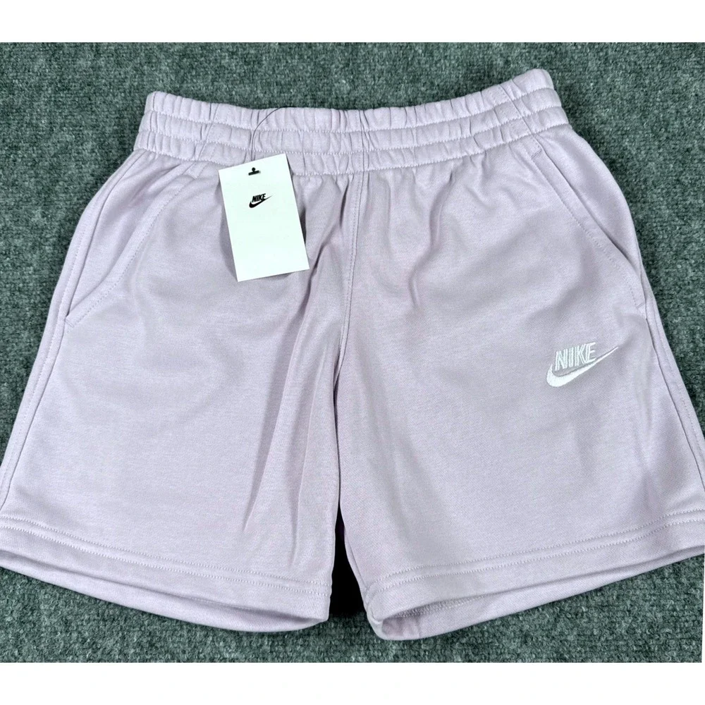 Nike Girls Large Lavender Purple Sportswear Shorts Embroidered Logo NWT